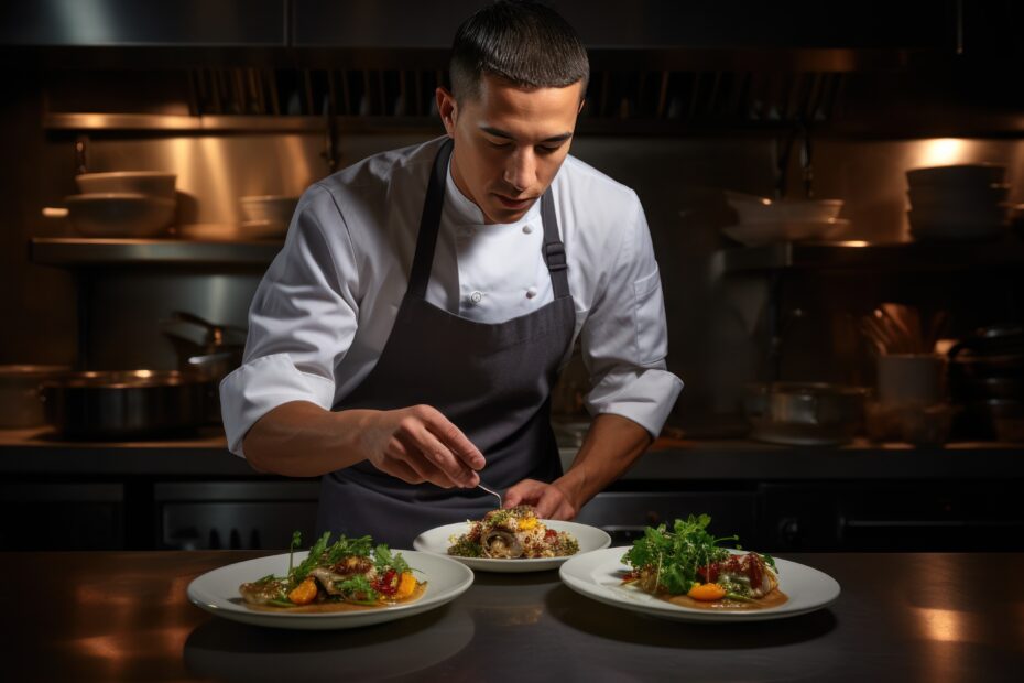 Chef preparing food for restaurant