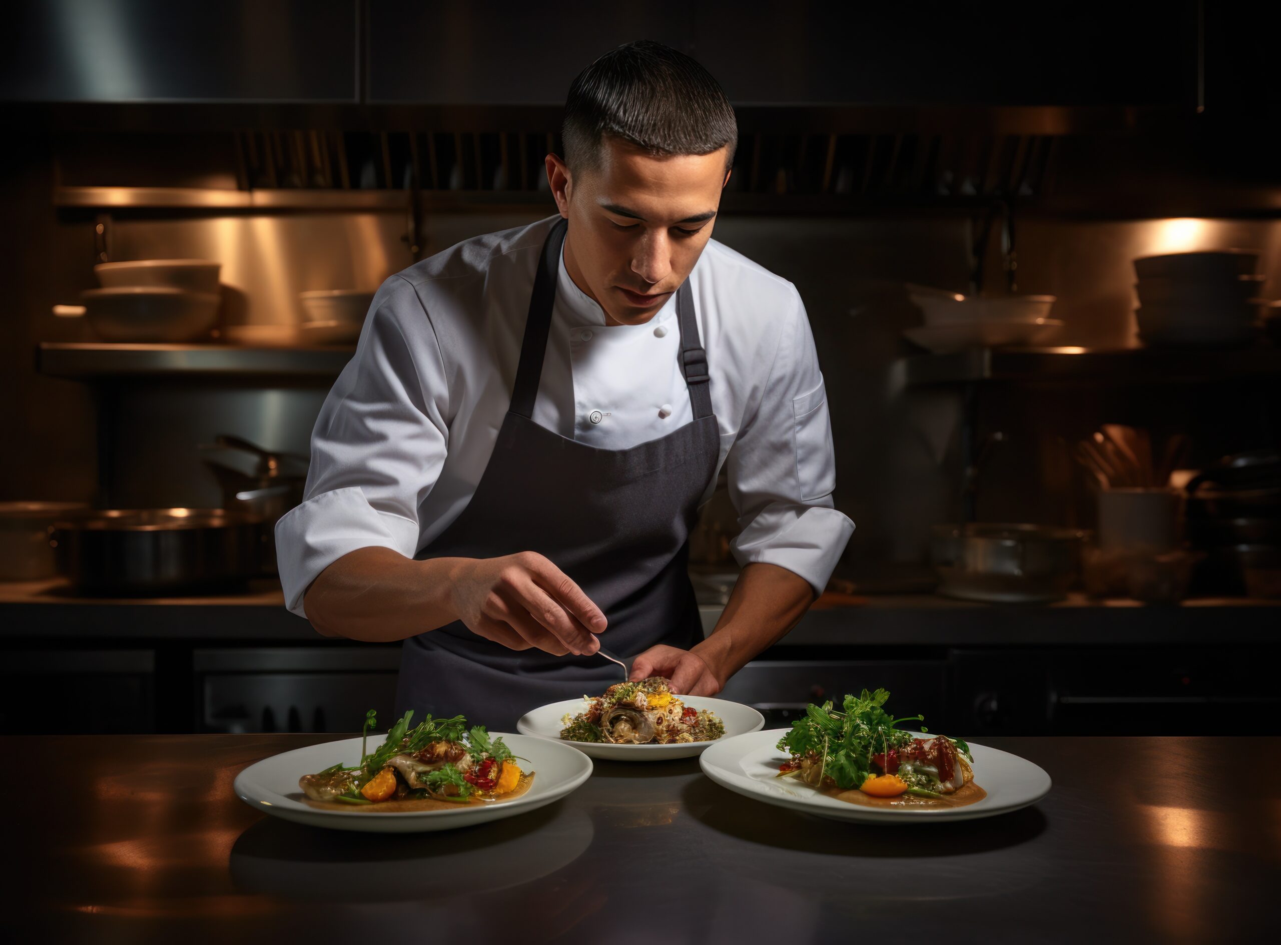 Chef preparing food for restaurant